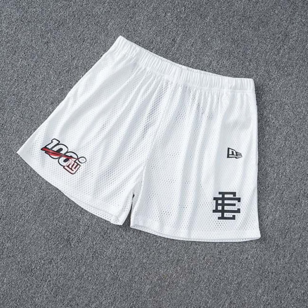 Eric Emanuel EE Logo 100 Print Casual White Sports Shorts